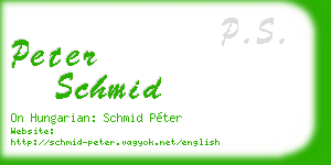 peter schmid business card